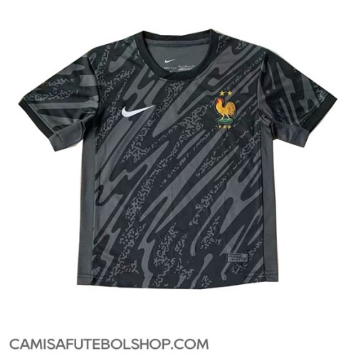 Camisa de time de futebol França Goleiro Replicas 2º Equipamento Europeu 2024 Manga Curta